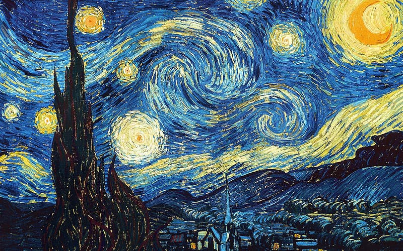 Starry night painting by Vincent Van Gogh